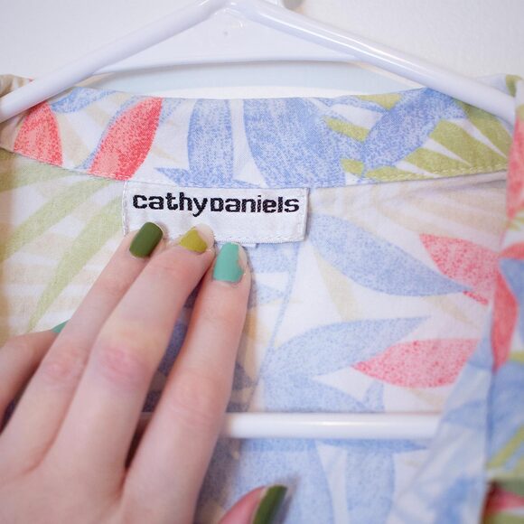 Pastel Tropical Shirt Cathy Daniels Resortwear Dadcore Blouse | Light Spring - Picture 8 of 8